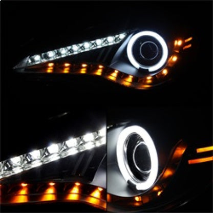 Spyder Projector Headlights CCFL Halo DRL LED Black