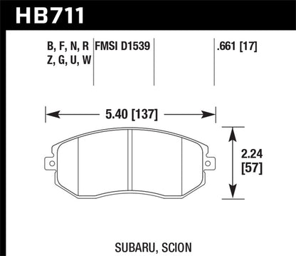 Hawk DTC-30 Front Street Brake Pads