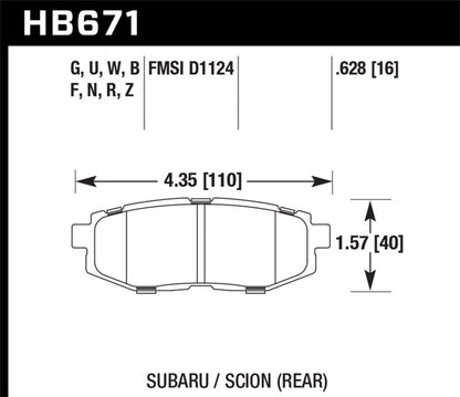 Hawk Ceramic Rear Street Brake Pads