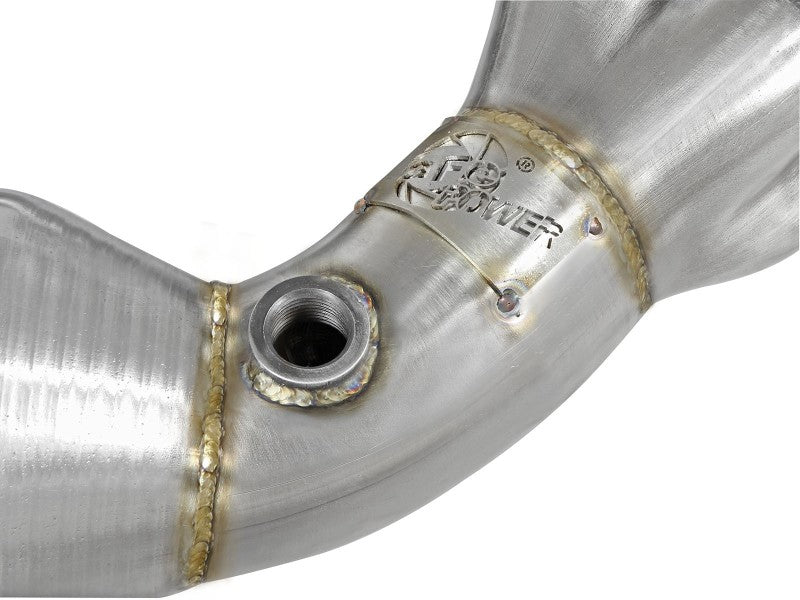 aFe Twisted Steel 304 Stainless Steel Long Tube Header w/ Cat